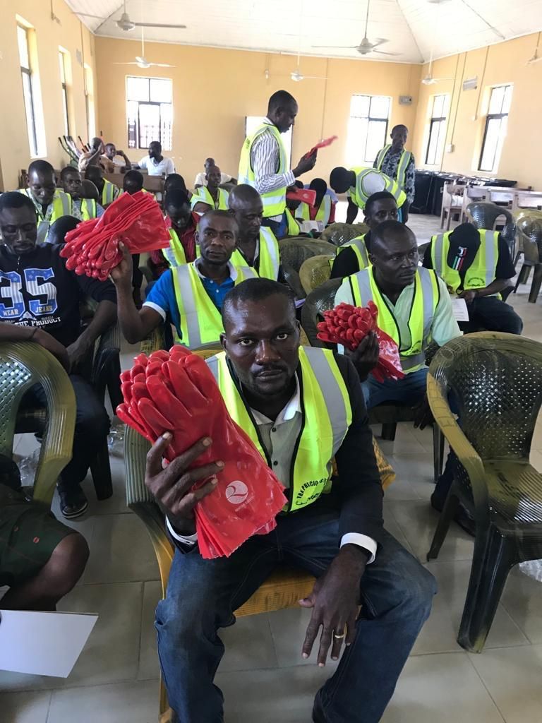 Youth Receiving Safety Gloves